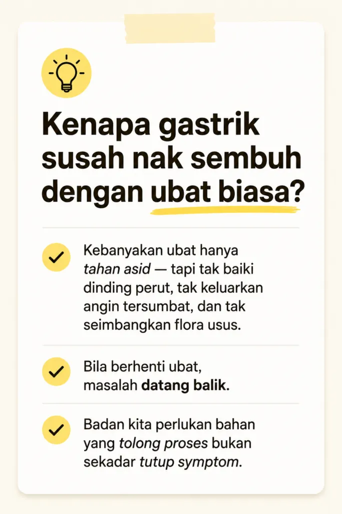 Punca sebenar gastrik yang selalu datang balik